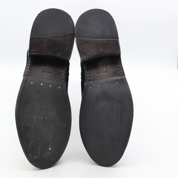 Frye Boots Shirley Riding Over The Knee Women's 6 B Black Half Zip Almond Toe - Picture 7 of 8